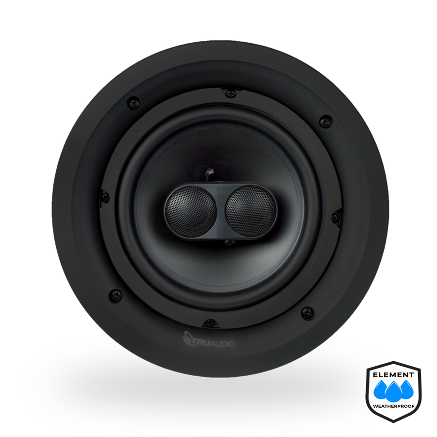 TruAudio Phantom PDP-8 Element 8" Weatherproof In-Ceiling Stereo Speaker (Dual Tweeter)