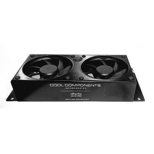 Black HiFlo Pro Dual Fan unit with two large magnetic bearing fans for aggressive cooling.