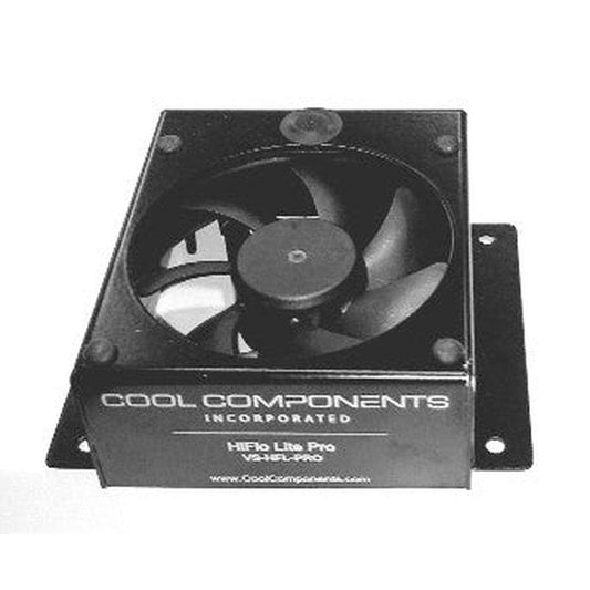 Black Hiflo Lite Single Fan unit with a 92mm fan, "COOL COMPONENTS" logo, and mounting brackets.
