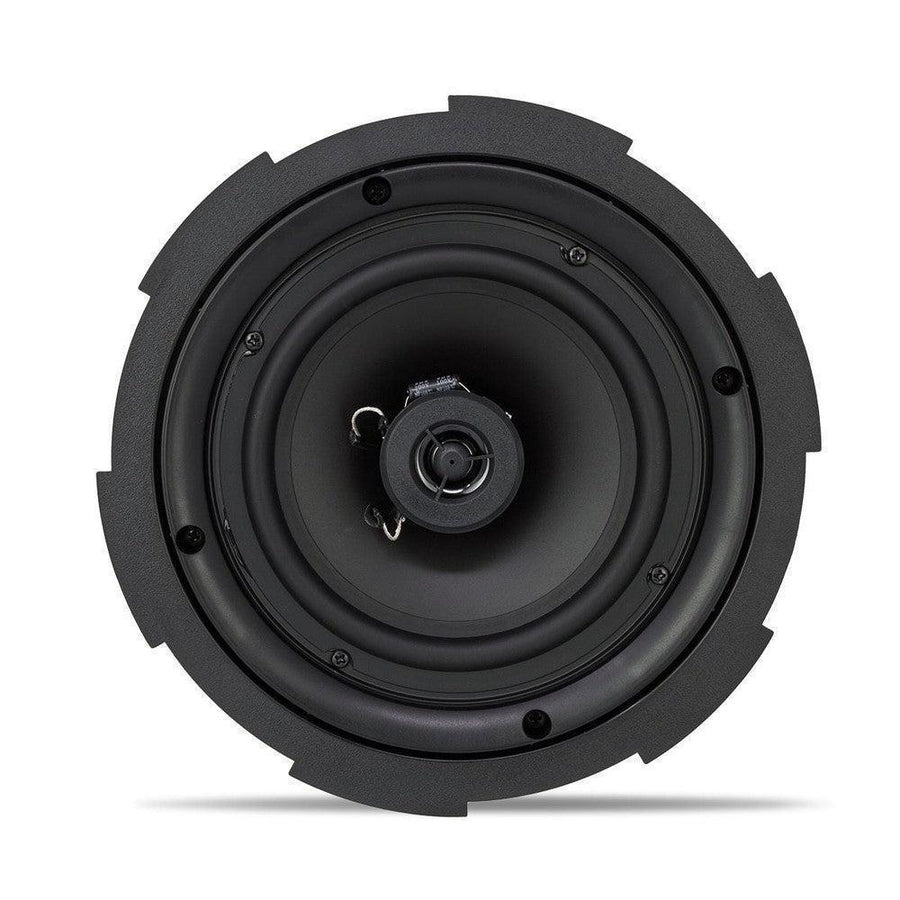 Black 6.5" Current Audio in-ceiling speaker with a round frame and central tweeter.