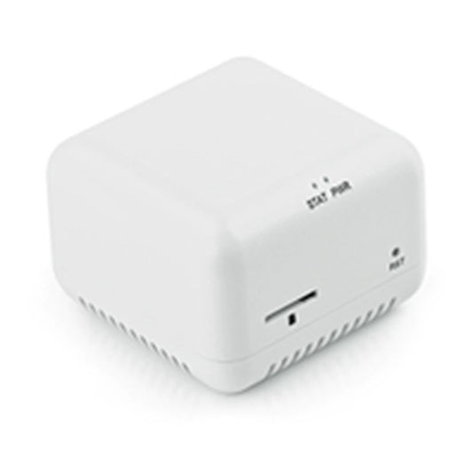 White Ice Cube Secure Gateway Appliance with single ethernet port, status lights, and reset button.