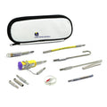 LSDi Creep-zit Threaded Connector Premium Tip Kit with white zippered pouch and various metal pulling tips.
