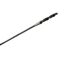 Black 72" flexible auger drill bit with a 3/8" diameter and screw-point tip for curved path drilling.