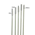 Five luminous fiberglass rods with male and female threaded ends, including a bullnose tip.