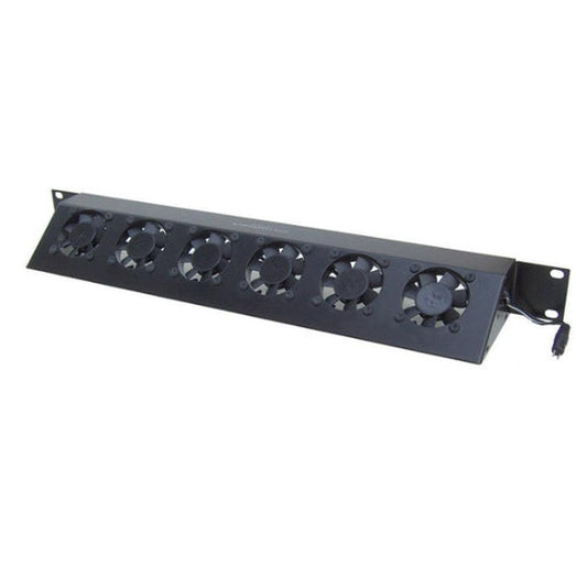 Black 1RU universal cool system with six 50mm fans for aggressive, quiet cooling.